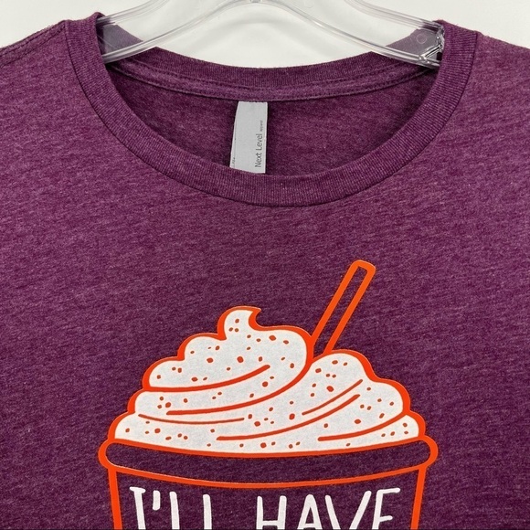 Next Level Pumpkin Spice Purple Graphic Slim Fit Crewneck Tee - Picture 4 of 7